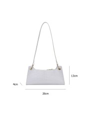 Crocodile PU Leather Handbag Cosmetic Portable Women Solid Color Underarm Shoulder Bags Casual Fashion Lady Street Supasime Bag