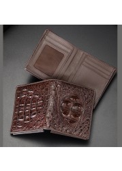 Luxury Genuine Crocodile Wallet Men Fashion Brand Design Leather Small Wallet Fashion Crocodile Skin High Quality Short Wallet