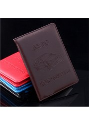 5 Colors Russian Auto Driving License Bag PU Leather On Car Cover Driving Documents Card Holder Wallet Purse 1pc