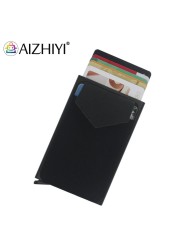 Anti-theft Automatic ID ID Card Holder Small Case Aluminum Protective Bank Credit Card Storage Bag Wallet Purse