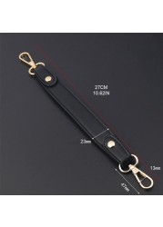 1pc 27cm PU Leather Wallet Straps Short Handbag Handle Strap DIY Replacement with Metal Buckets Purse Making Supplies Accessories