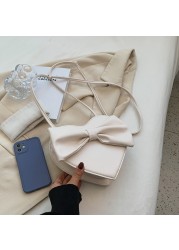 HOCODO Heart Shaped Crossbody Bags For Women Bow-knot Shoulder Bag Woman Summer Cute Ladies Purse PU Leather Women Bags