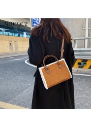 Women Shoulder Bags Stylish Women PU Leather Lamb Fur Quilted Messenger Bag Daily Travel Elegant Autumn Winter Crossbody Bags