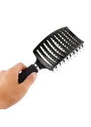 Scalp Massage Comb For Women, Bristles And Nylon, For Wet Or Curly Hair, Detangling Hair, For Hairdressing Salon