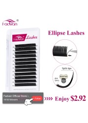 Super Mink Black Ellipse Flat Lashes Extensions Flat Eyelashes Extension Semi Permanent Individual Ultra Soft Application Friendly