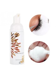 60ml Eyelash Foam Cleanser Shampoo Mousse for Eyelashes Extension Brush Set Eye Lash Cleaning Foam Pump No Stimulation Clean