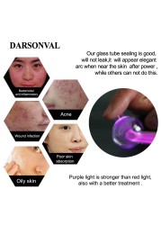 Darsoval high frequency facial machine for hair facial electrotherapy wand argon acne treatment d arsonval skin care