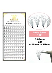 MASSCAKU Premade Lashes Wide Fans 3d/4d/5d/6d/10d/20d Short Stem Russian Volume Professional Eyelashes Extensions Faux Mink