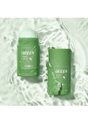 Green Tea Mask Solid Face Mask Oil Control Stick Moisturizing Cleaning Mask Acne Treatment Blackhead Removing Pores Purifying