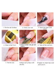 MSHARE Nails Quick Builder Nail Extension Gel Set Kits Building Clear Nail Tips Cure With UV Led Lamp 6pcs 10ml