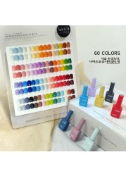 New 60 Fashion 15ml Gel Nail Kit Enamel Varnish Nail Color Set for Nail Art Design Various Bottles Nail Gel Learner Set