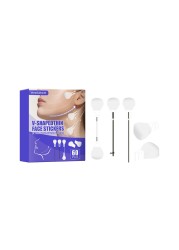 60pcs Thin Face Stickers Set Face Lifting Patches Chin Lifting Tape V Shape Face Line Lifting Wrinkle Sagging Tightening Skin Care Tool