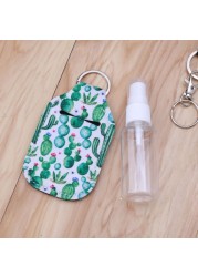 Portable 1oz Refillable Empty Travel Bottles With Keychain Holder Wristlet Set Keychain Bottle Container With Flip Caps