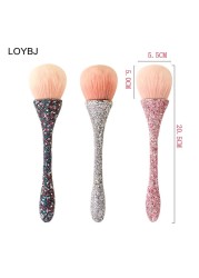 Loebig Luxury Diamond Makeup Brushes Set Shiny Loose Powder Foundation Blush Highlighter Brush Women Face Beauty Tools