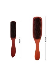 Men's and Women's Wooden Handle Hair Brush Solid Boar Bristle Combs for Beard and Hair Styling