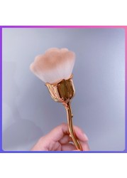 Makeup Brushes Cosmetic Tool Nail Art Brush Soft Clean Dust Rose Flower Shape Foundation Powder Glitter Beauty Manicure Care