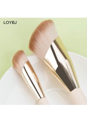 Wig 1/2 Piece Foundation Makeup Brush Slant Head Liquid Foundation Concealer Cosmetic Blending Brushes Face Contour Beauty Tool