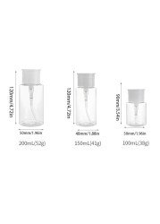 D2TA 100-200ml Push Down Dispenser Pump Nail Polish Remover Empty Bottle Dispensers Liquid Bottles Container For Home Salon Use