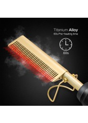 2 in 1 Hot Comb Hair Straightener Flat Iron Straightening Brush Heating Comb Hair Straightener Styler Hair Curler peigne chauffant