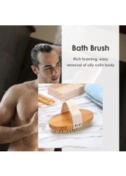 Hot Body Brush Dry Skin Soft Natural Bristle Shower Brushes Bath Wooden Bristle Brush Spa Body Brushes Without Handle