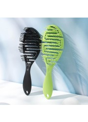 Wet Pro Flex Dry Brush, Curved Comb, Massage Form Thin Comb, Ribs Curling Comb, Can be used on wet hair for easy detangling