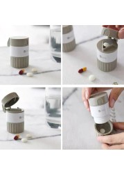 4 in 1 Powder Grinder Pill Divider Divider Box Multifunction Storage Container Storage Dispenser Organizer