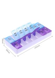 7/14 Grids 7 Days Weekly Candy Pill Case Medicine Tablet Dispenser Organizer Pill Box Splitter Pill Storage Case Organizer Container