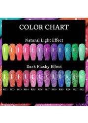 UR SUGAR Neon Reflective Glitter Gel Nail Polish Fluorescence Orange Blue Green Semi Permanent Soak Off UV LED Nail Gel Art