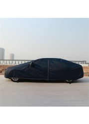 190T Universal Full Car Cover Blue Outdoor Snow Ice Dust Sun UV Shade Cover Auto Exterior Accessories Fit Suv Sedan Hatchback