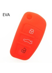 Car Key Case Cover Protector Flip Car Key Case Cover Fob Shell Silicone Skin Holder For Audi A3 Q2L Q3 S3 RS3 A4 A6 A6L A8 Q7