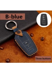 Genuine Leather Car Key Cover For Toyota Camry Prius Corolla C-HR CHR RAV4 Avalon Land Cruiser Prado 2018 2019 2020 Remote Fob