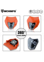 MCHMFG Motorcycle New LED Headlight Headlamp for KTM LDE for KTM EXC EXCF SX SXF XC XCF XCW XCFW 125 150 250 300 350 450 530