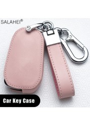 Leather Car Key Case Covers For Peugeot 107 206 207 208 306 307 301 308S 407 2008 3008 4008 5008 RCZ For Citroen C1 C2 C3 C4 C5