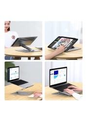 Laptop Stand Adjustable Non-slip Hollow out Desktop Laptop Holder Aluminum Load 10kg Cooling Bracket For Laptop Macbook Tablet