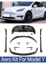 Carbon Fiber Body Kit Front Rear Diffuser Slot Side Vent Accessories For Tesla Model 3 Y 2016-2021 2018 2019 2020 2022