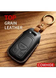 Luxury Leather Car Key Case Cover Fob Protector Key Chain Holder For Audi A4L Q5 A6L A3 A5 Auto Accessories Remote Keyring Bag