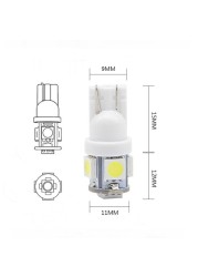 10pcs/set DC T10 5050 5SMD Car Reading Dome Light Car LED 12V Mobile License Plate Light Car Wedge Interior Side Marker Light