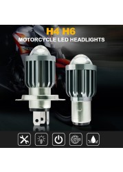 Professional Aluminum Alloy Styling Accessories H4 H6 LED Bulbs Anti-Fog Motorcycle Headlight Easy Installation Scooter Safe Driving