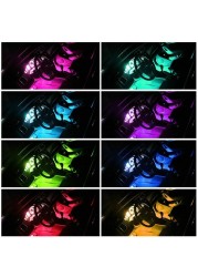 Car LED Foot Lights Neon Atmosphere Lamp Automobile Interior Ambient Lighting Decoration Accessories Cigarette Lighter Plug