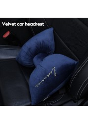 Nordic sleep cute home zipper closure velvet car headrest detachable neck pillow office waist pillow bow tie minimalist washable