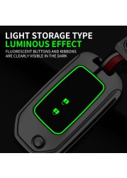 Luminous Car Key Case Cover For Honda Civic Accord Vezel Galvanized Alloy Car Accessories Car Styling Holder Shell Keychain