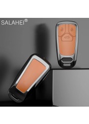 New Fashion Zinc Alloy and Leather Car Key Case Cover for Audi A3 A4 A5 C5 C6 8L 8P B6 B7 B8 C6 RS3 RS6 Q3 Q7 TT 8L 8V S6 S4 S3