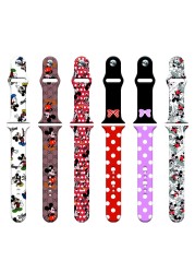 Disney Mickey Minnie Silicone Strap For Apple Watch Band 44mm 45mm 42mm 40mm 38mm 41mm iWatch Bracelet Apple watch 6 5 3 SE 7