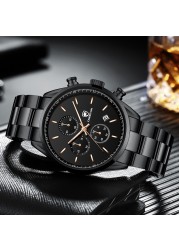 New leopard watches for men luxury brand fashion business quartz men's wristwatch stainless steel waterproof sports watch