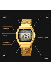 SKMEI Digital Movement Male Wristwatch Countdown Calendar Alarm LED Display Men Electronic Watch Relojes para hombre Montre