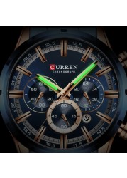 CURREN Men Watch Luxury Brand Sport Quartz Mens Watches Full Steel Waterproof Chronograph Wristwatch Men Relogio Masculino