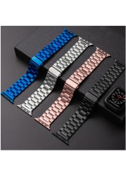 stainless steel strap for apple watch band 42mm 38mm 40mm 44mm 45mm 41mm metal bracelet iwatch series 5 4 3 SE 6 7 accessories