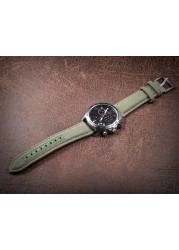 Hemsut - Canvas watch straps, nylon watch straps, green quality, quick release, steel buckle 18mm 20mm 22mm 24mm