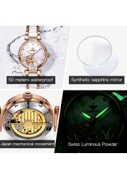 OUPINKE luxury brand automatic mechanical watch women sapphire mirror waterproof luminous diamond swiss movement wristwatch