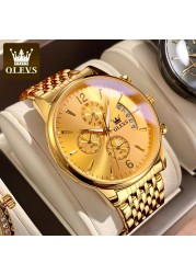 Olevs Men's Quartz Wrist Watch Calendar Display Waterproof Chronograph Men's Watches Male Luxury Bracelet Homm Gift for Man